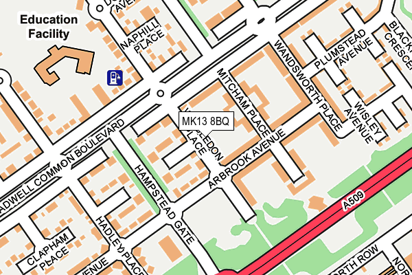 MK13 8BQ map - OS OpenMap – Local (Ordnance Survey) MK13 8BQ map - OS OpenMap – Local (Ordnance Survey)