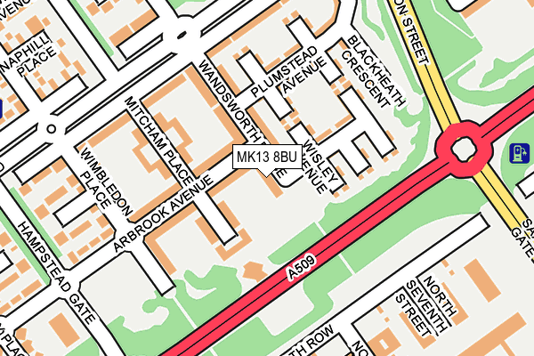 MK13 8BU map - OS OpenMap – Local (Ordnance Survey)