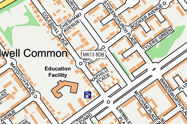 MK13 8DB map - OS OpenMap – Local (Ordnance Survey) MK13 8DB map - OS OpenMap – Local (Ordnance Survey)