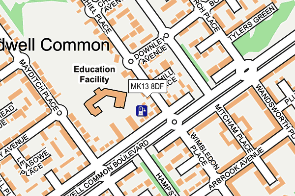MK13 8DF map - OS OpenMap – Local (Ordnance Survey) MK13 8DF map - OS OpenMap – Local (Ordnance Survey)