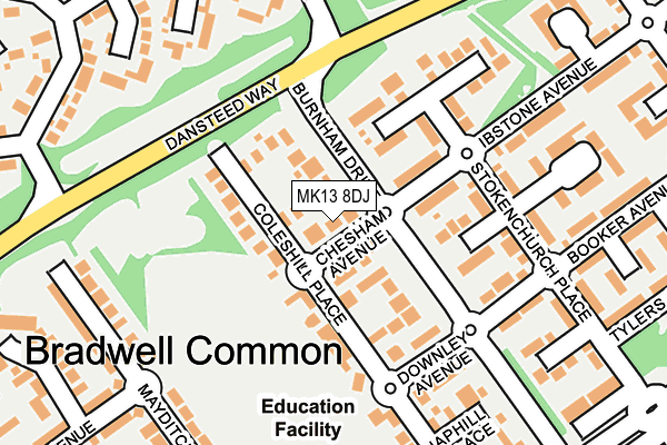 MK13 8DJ map - OS OpenMap – Local (Ordnance Survey)