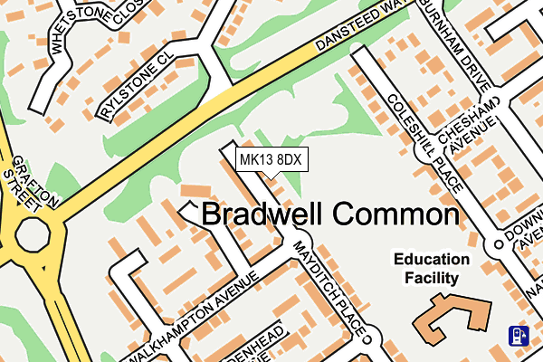 MK13 8DX map - OS OpenMap – Local (Ordnance Survey) MK13 8DX map - OS OpenMap – Local (Ordnance Survey)