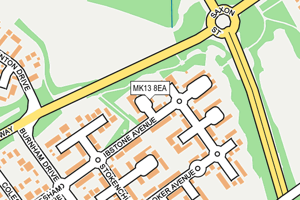 MK13 8EA map - OS OpenMap – Local (Ordnance Survey) MK13 8EA map - OS OpenMap – Local (Ordnance Survey)
