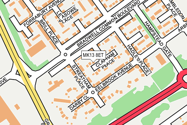 MK13 8ET map - OS OpenMap – Local (Ordnance Survey) MK13 8ET map - OS OpenMap – Local (Ordnance Survey)