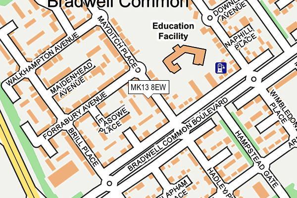 MK13 8EW map - OS OpenMap – Local (Ordnance Survey) MK13 8EW map - OS OpenMap – Local (Ordnance Survey)