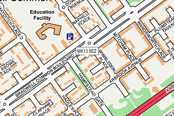 MK13 8EZ map - OS OpenMap – Local (Ordnance Survey) MK13 8EZ map - OS OpenMap – Local (Ordnance Survey)