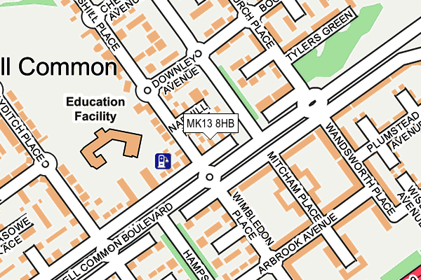 MK13 8HB map - OS OpenMap – Local (Ordnance Survey) MK13 8HB map - OS OpenMap – Local (Ordnance Survey)