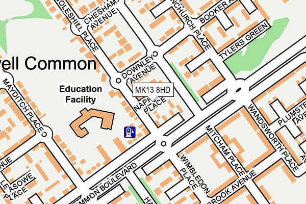 MK13 8HD map - OS OpenMap – Local (Ordnance Survey) MK13 8HD map - OS OpenMap – Local (Ordnance Survey)