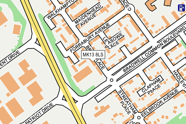 MK13 8LS map - OS OpenMap – Local (Ordnance Survey) MK13 8LS map - OS OpenMap – Local (Ordnance Survey)