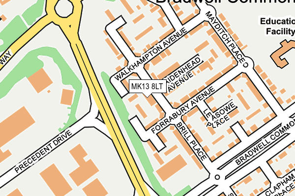 MK13 8LT map - OS OpenMap – Local (Ordnance Survey) MK13 8LT map - OS OpenMap – Local (Ordnance Survey)