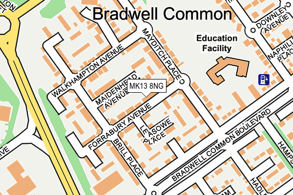 MK13 8NG map - OS OpenMap – Local (Ordnance Survey) MK13 8NG map - OS OpenMap – Local (Ordnance Survey)