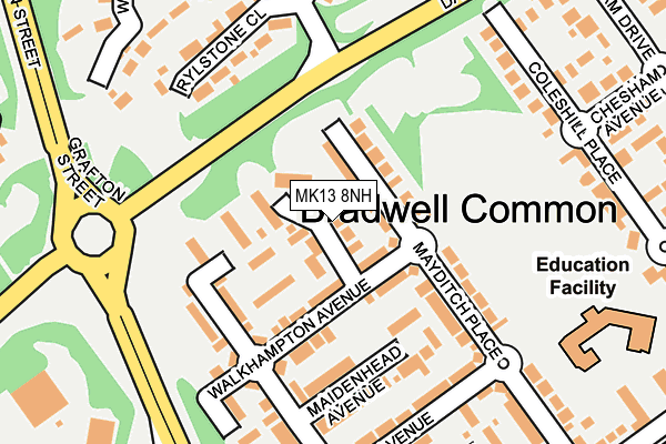 MK13 8NH map - OS OpenMap – Local (Ordnance Survey) MK13 8NH map - OS OpenMap – Local (Ordnance Survey)