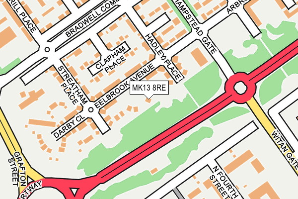 MK13 8RE map - OS OpenMap – Local (Ordnance Survey) MK13 8RE map - OS OpenMap – Local (Ordnance Survey)