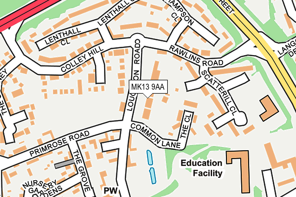 MK13 9AA map - OS OpenMap – Local (Ordnance Survey) MK13 9AA map - OS OpenMap – Local (Ordnance Survey)