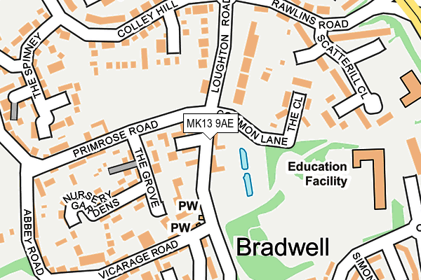 MK13 9AE map - OS OpenMap – Local (Ordnance Survey) MK13 9AE map - OS OpenMap – Local (Ordnance Survey)