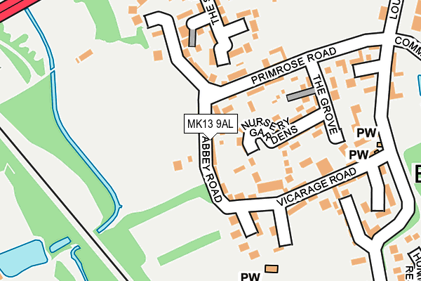 MK13 9AL map - OS OpenMap – Local (Ordnance Survey) MK13 9AL map - OS OpenMap – Local (Ordnance Survey)