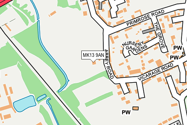 MK13 9AN map - OS OpenMap – Local (Ordnance Survey) MK13 9AN map - OS OpenMap – Local (Ordnance Survey)