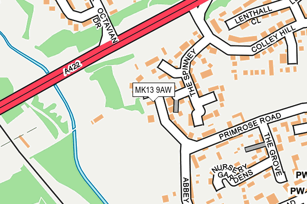 MK13 9AW map - OS OpenMap – Local (Ordnance Survey) MK13 9AW map - OS OpenMap – Local (Ordnance Survey)
