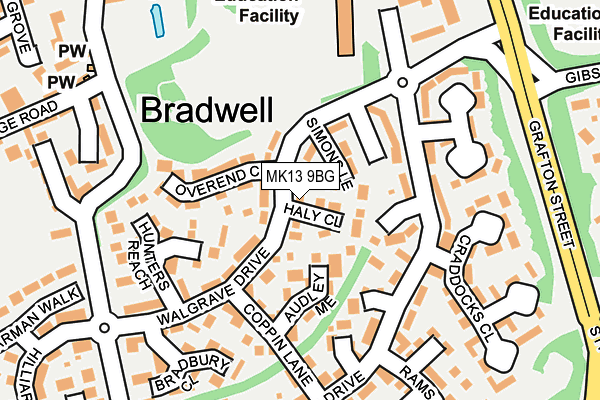 MK13 9BG map - OS OpenMap – Local (Ordnance Survey)