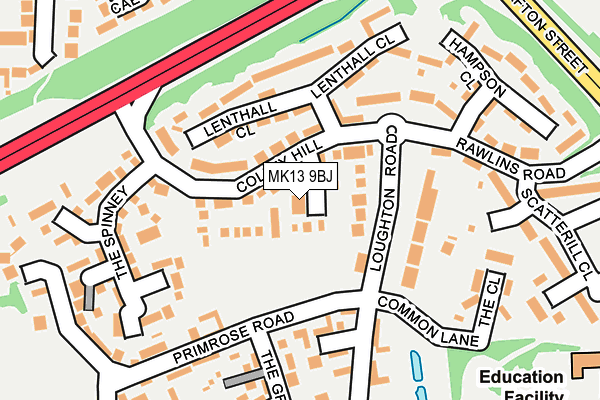 MK13 9BJ map - OS OpenMap – Local (Ordnance Survey) MK13 9BJ map - OS OpenMap – Local (Ordnance Survey)