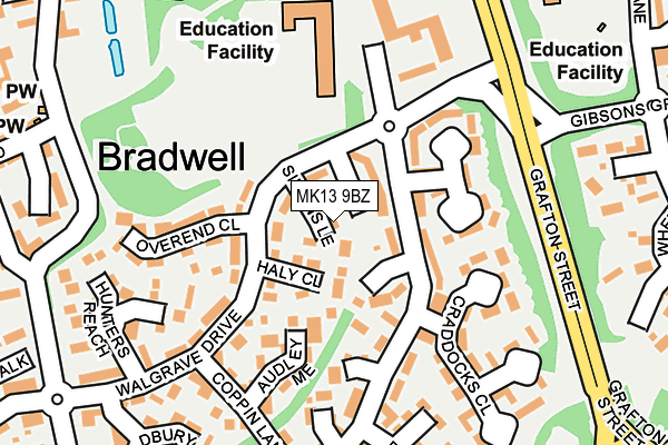 MK13 9BZ map - OS OpenMap – Local (Ordnance Survey) MK13 9BZ map - OS OpenMap – Local (Ordnance Survey)