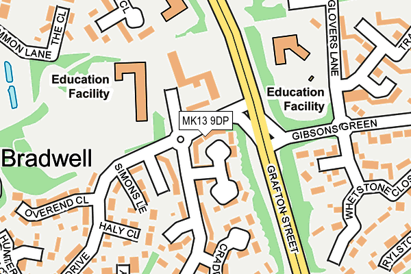 MK13 9DP map - OS OpenMap – Local (Ordnance Survey)