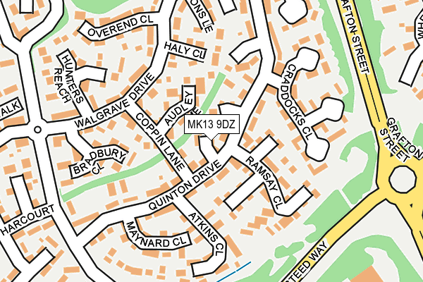 MK13 9DZ map - OS OpenMap – Local (Ordnance Survey) MK13 9DZ map - OS OpenMap – Local (Ordnance Survey)