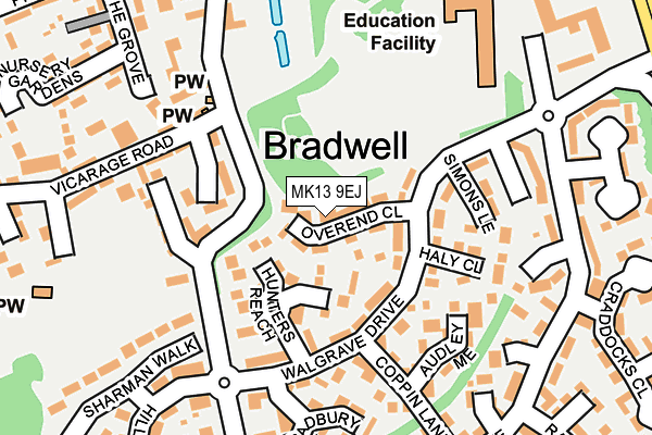 MK13 9EJ map - OS OpenMap – Local (Ordnance Survey) MK13 9EJ map - OS OpenMap – Local (Ordnance Survey)