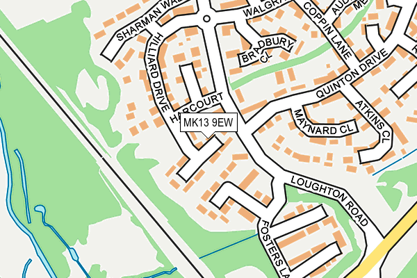 MK13 9EW map - OS OpenMap – Local (Ordnance Survey) MK13 9EW map - OS OpenMap – Local (Ordnance Survey)