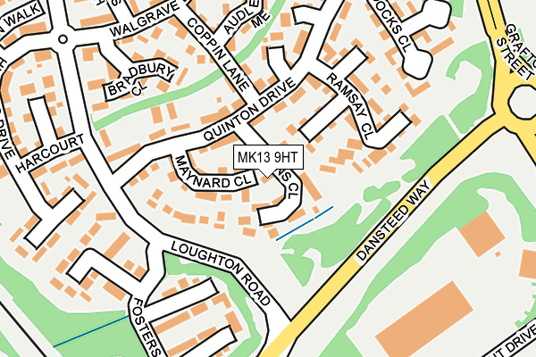 MK13 9HT map - OS OpenMap – Local (Ordnance Survey)
