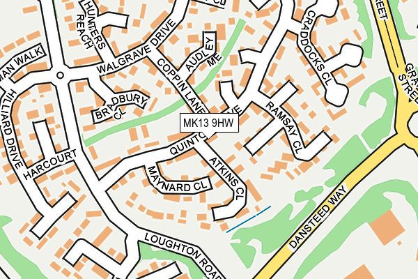 MK13 9HW map - OS OpenMap – Local (Ordnance Survey) MK13 9HW map - OS OpenMap – Local (Ordnance Survey)