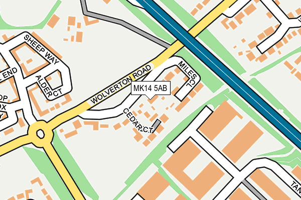 MK14 5AB map - OS OpenMap – Local (Ordnance Survey) MK14 5AB map - OS OpenMap – Local (Ordnance Survey)