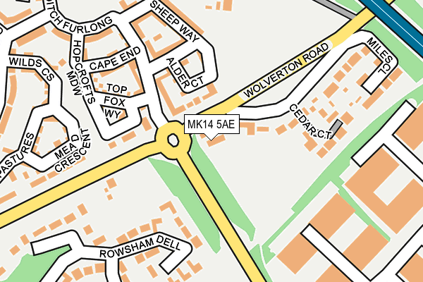 MK14 5AE map - OS OpenMap – Local (Ordnance Survey) MK14 5AE map - OS OpenMap – Local (Ordnance Survey)