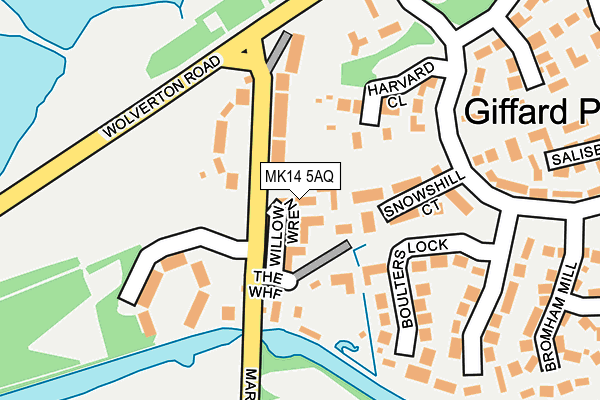 MK14 5AQ map - OS OpenMap – Local (Ordnance Survey) MK14 5AQ map - OS OpenMap – Local (Ordnance Survey)