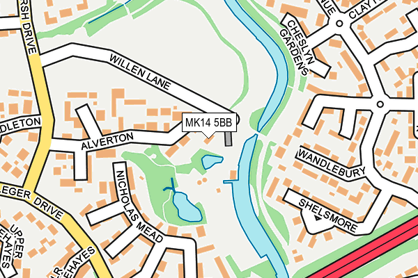 MK14 5BB map - OS OpenMap – Local (Ordnance Survey) MK14 5BB map - OS OpenMap – Local (Ordnance Survey)