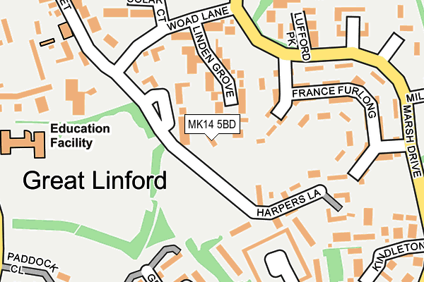 MK14 5BD map - OS OpenMap – Local (Ordnance Survey)