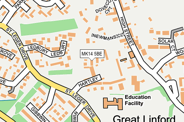 MK14 5BE map - OS OpenMap – Local (Ordnance Survey) MK14 5BE map - OS OpenMap – Local (Ordnance Survey)