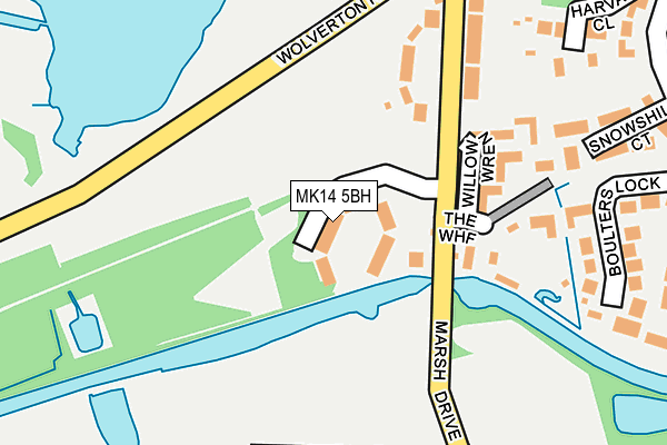 MK14 5BH map - OS OpenMap – Local (Ordnance Survey) MK14 5BH map - OS OpenMap – Local (Ordnance Survey)