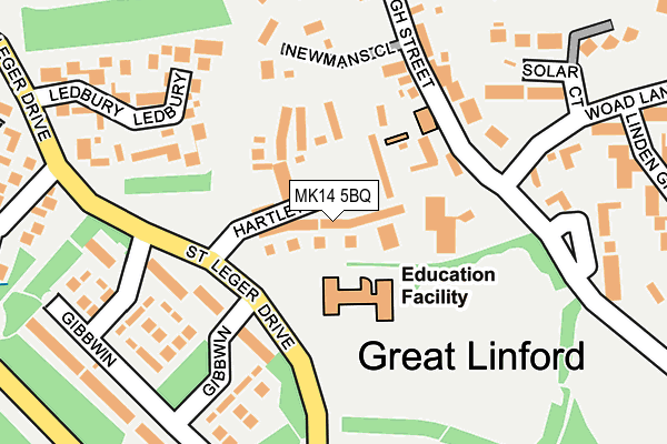 MK14 5BQ map - OS OpenMap – Local (Ordnance Survey)