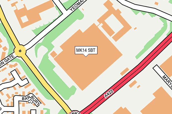 MK14 5BT map - OS OpenMap – Local (Ordnance Survey) MK14 5BT map - OS OpenMap – Local (Ordnance Survey)