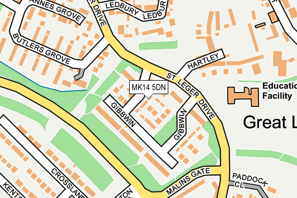 MK14 5DN map - OS OpenMap – Local (Ordnance Survey) MK14 5DN map - OS OpenMap – Local (Ordnance Survey)