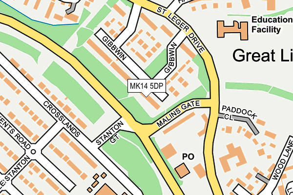 MK14 5DP map - OS OpenMap – Local (Ordnance Survey) MK14 5DP map - OS OpenMap – Local (Ordnance Survey)