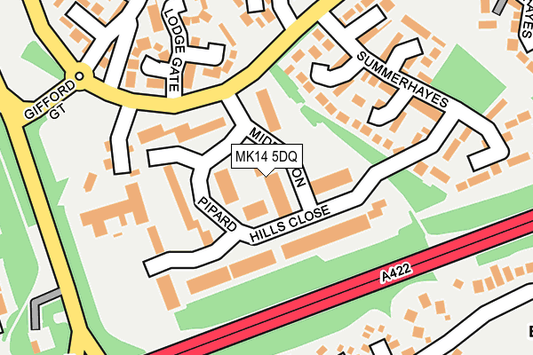 MK14 5DQ map - OS OpenMap – Local (Ordnance Survey)