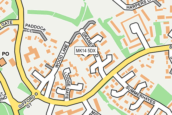 MK14 5DX map - OS OpenMap – Local (Ordnance Survey) MK14 5DX map - OS OpenMap – Local (Ordnance Survey)