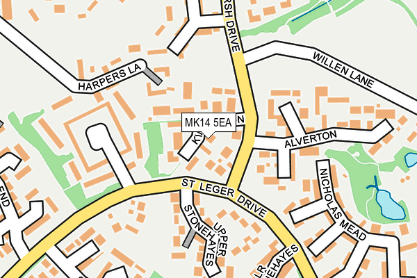 MK14 5EA map - OS OpenMap – Local (Ordnance Survey) MK14 5EA map - OS OpenMap – Local (Ordnance Survey)