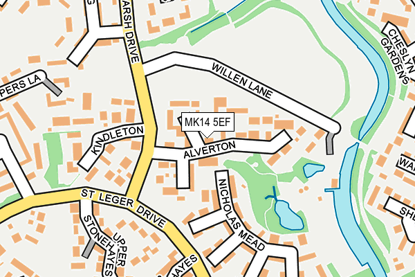MK14 5EF map - OS OpenMap – Local (Ordnance Survey) MK14 5EF map - OS OpenMap – Local (Ordnance Survey)