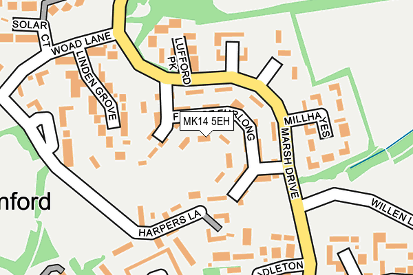 MK14 5EH map - OS OpenMap – Local (Ordnance Survey) MK14 5EH map - OS OpenMap – Local (Ordnance Survey)