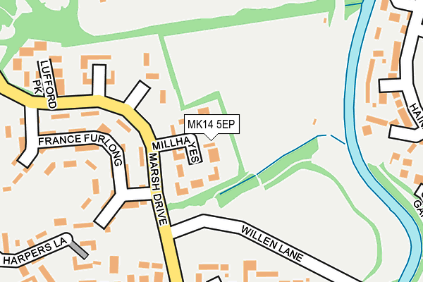 MK14 5EP map - OS OpenMap – Local (Ordnance Survey) MK14 5EP map - OS OpenMap – Local (Ordnance Survey)