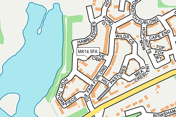 MK14 5FA map - OS OpenMap – Local (Ordnance Survey) MK14 5FA map - OS OpenMap – Local (Ordnance Survey)