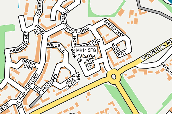 MK14 5FG map - OS OpenMap – Local (Ordnance Survey) MK14 5FG map - OS OpenMap – Local (Ordnance Survey)